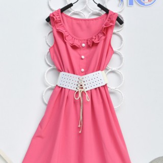 广州万佳服装批发市场批发甜美诱惑韩版V领连衣裙批发