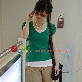 百微斯服饰T恤批发时尚修身女式韩版T恤 短袖男女特价服装