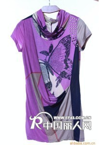 特加依-Q1005性感半掩重叠花蝴蝶上衣 广东折扣女装货源