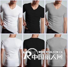 供应批发彩兰凯琳内衣 男式内衣 夏季首选 V领莫代尔短袖/T恤