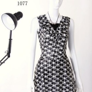 特加依-1077时尚复古连衣裙服装店进货渠道