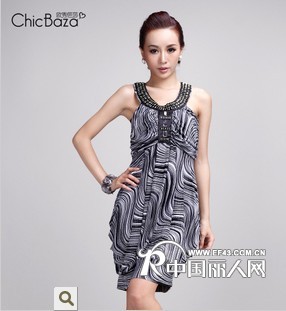 【欧秀芭莎】2011夏季法国高档手工串珠 连衣裙 吊带裙6G091I