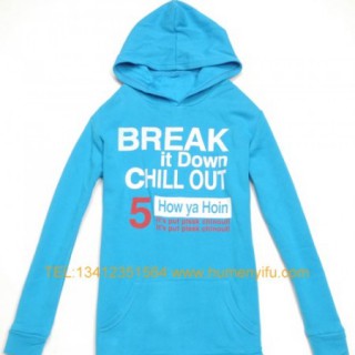 2011年秋季新款女式长款戴帽加绒韩版卫衣批发厂家服装批发