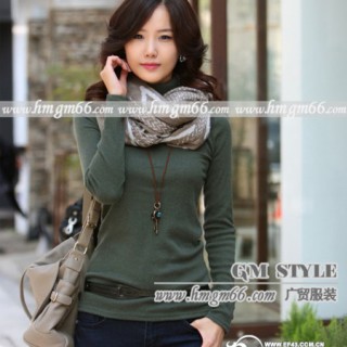 高领打底衫批发好配衣服的打底衫批发男女装纯棉T恤批发