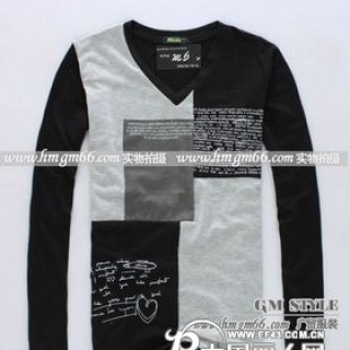 男装纯棉长袖T恤批发韩版男装印花T恤批发时尚男装长袖T恤批发