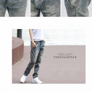 雪尔雅韩版宽松做旧显瘦潮版哈伦垮裤/牛仔裤