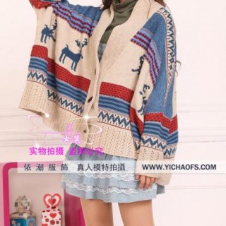 爱情闯进门同款蝙蝠斗篷毛衣批发长款韩版毛衣批发