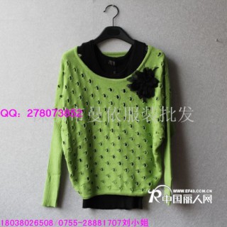 深圳厂家急清品牌折扣服装低价时尚毛衣尾货批发