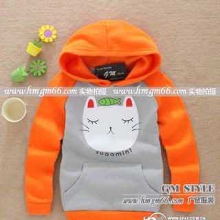 童装连帽拉链卫衣批发时尚冬季连帽加厚绒卫衣批发