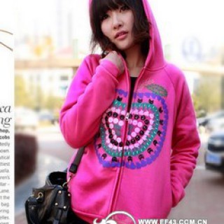 西安服装批发秋冬装新款中长款卫衣女士大码加厚批发2012情侣