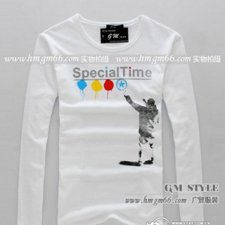 时尚圆领T恤批发男装上衣批发韩版男长袖批发
