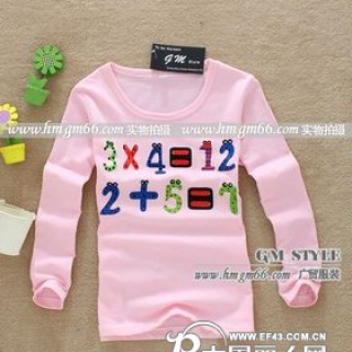 纯棉童装T恤批发秋冬童装T恤批发印花童装T恤批发小孩T恤批发