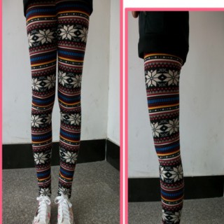 时尚雪花女装花型打底裤批发最便宜打底裤批发厂家直销低价女士