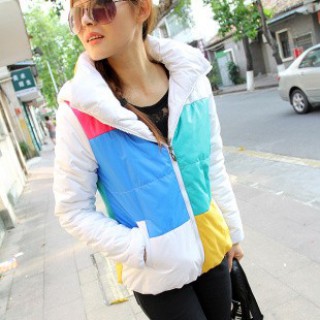 2012冬装新款女式厚实连帽仿毛领羊羔毛大衣外套棉衣