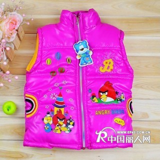 十三行童装棉衣背心批发冬季加厚时尚棉衣背心批发网上便宜儿童装