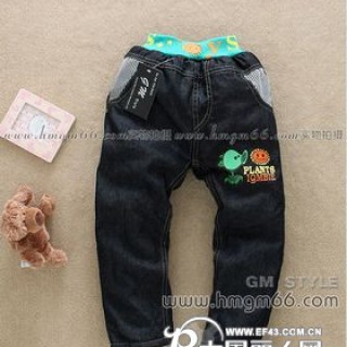 牛仔裤批发童装保暖牛仔裤批发小孩加绒印花牛仔裤批发新款童装