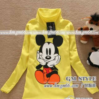 小孩高领打底衫批发女童高领打底衫批发男童高领打底小衫批发花边