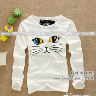 中小童印花圆领小衫批发圆领长袖印花T恤批发圆领童装长袖批发韩