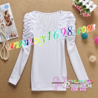 杭州冬季新款女装泡泡袖打底衫批发杭州冬季韩版女装打底衫批发