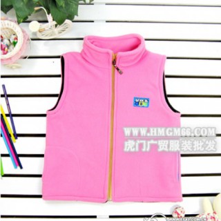 童装保暖马甲批发摇粒绒童装加厚马甲批发双层儿童马甲批发拉链中
