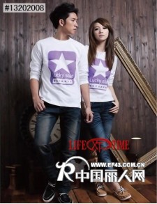 长袖情侣装休闲个性潮流韩版圆领T恤秋装清货