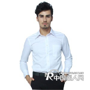 XM002白色男士长袖斜纹衬衫