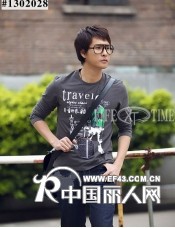 男装t恤批发 韩版休闲印花t恤