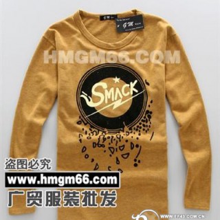 最便宜T恤批发广东男装批发市场时尚男装长袖批发男款长袖批发