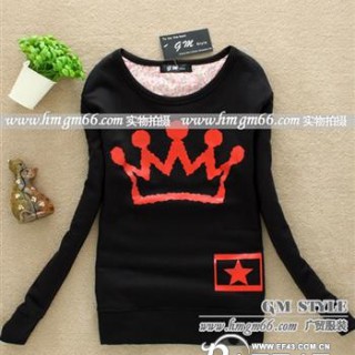 女式时尚T恤衫批发女式新款小衫批发印花女款T恤批发卡通图案T