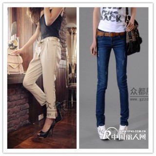 广州最便宜女装牛仔裤批发时尚女装牛仔裤批发时尚休闲裤清仓甩货