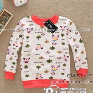 便宜童装保暖上衣批发童装保暖打底衣批发不倒绒卡通童装卫衣批发