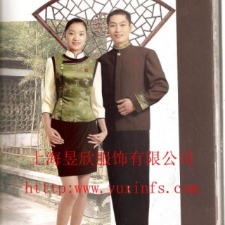 定制服务员工作服上海酒店服装定做 定制酒店服务员制服