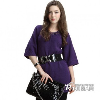 秋装新品2011女装金属铆钉勾花长款针织衫