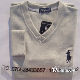 纯棉男装V领批发