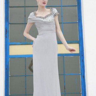 新款灰色礼服晚装,春夏新款灰色晚装礼服