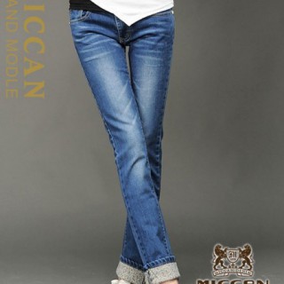 麦珈牛仔--翻边两穿小直筒