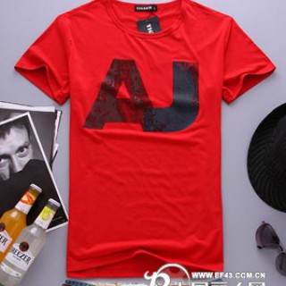 厂家直销 男装全棉T恤 高档印花T恤