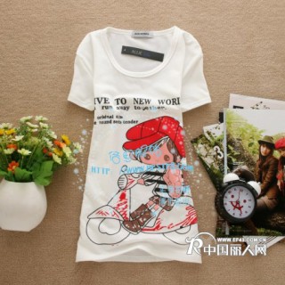 厂价直销女装双面印花T恤韩版女装休闲修身女装热销