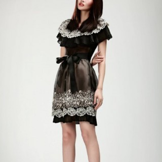 DEFENON改版咯 快来看看吧！ 翻领刺绣 夹腰带收腰