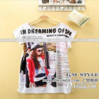 广东夏季服装批发时尚夏装短袖批发印花短袖批发纯棉短袖批发