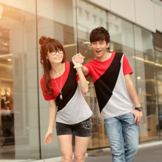 卡通时尚情侣装批发货源网厂家情侣装批发市场夏季情侣装批发市场