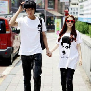 情侣短袖批发 韩版v领情侣T恤批发厂价直销上海情侣装批发网