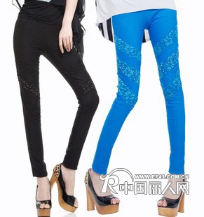 低价女装铅笔裤显瘦黑色蕾丝铅笔裤大朗最便宜彩色小脚裤低价批发