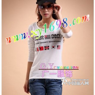 广州秋季新款女装批发广州新款女装T恤批发广州新款女装上衣批发