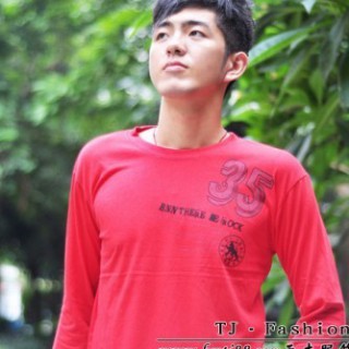 时尚便宜男装长袖T恤批发韩版男装T恤批发长袖纯棉T恤批发全棉