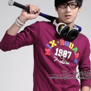 男装圆领长袖T恤批发男士休闲长袖T恤批发市场哪里批发男装长袖