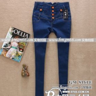 高腰牛仔长裤批发韩版牛仔长裤批发新款牛仔长裤批发男士保暖棉衣