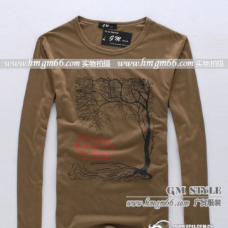 男装纯棉长袖T恤批发男装空白T恤批发长袖印花男装小衫批发男装