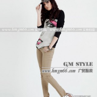 韩版女装铅笔长裤批发时尚小脚紧身裤批发韩版小脚女裤批发