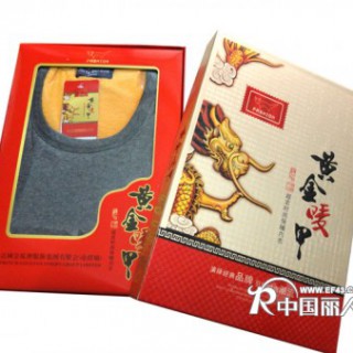 法国金狐狸生态羊绒黄金甲加绒加厚男士保暖内衣套装